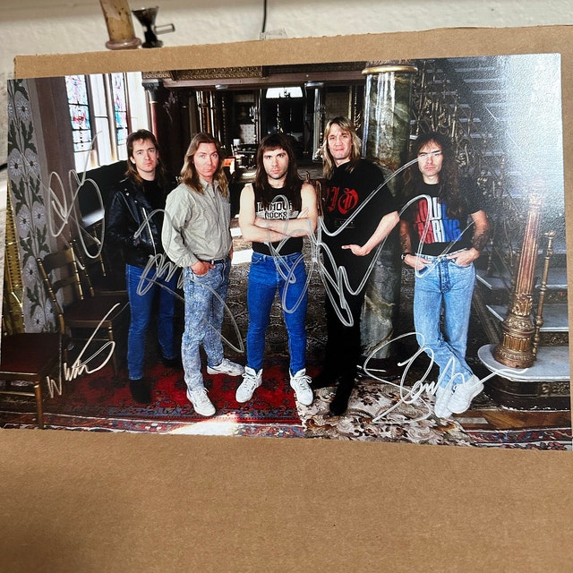 Iron Maiden Full Band Signed Autographed 8x12 Inch Photo + COA - Etsy