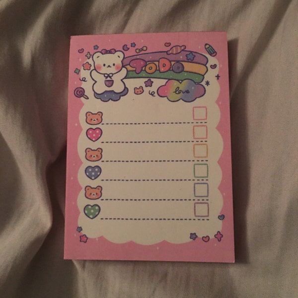 100 Pcs Cute Little Bear Memo Pad/ 100 Sheets Kawaii Memo Pads/ Cute ...