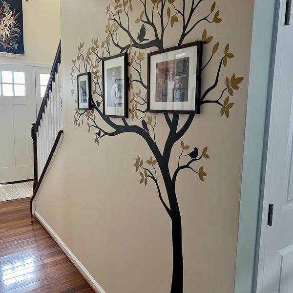 Wall Decal Large Tree Decals Huge Tree Decal Nursery With Birds White ...