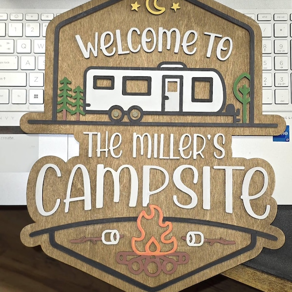Camper Trailer Svg, Family Name Welcome Sign Png, RV Camping Bucket ...