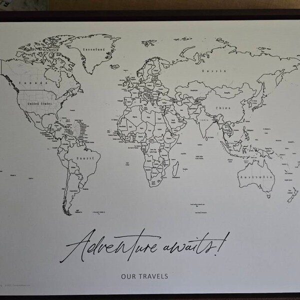 Push Pin Mini World Travel Map - Countries Labeled - Personalizable ...