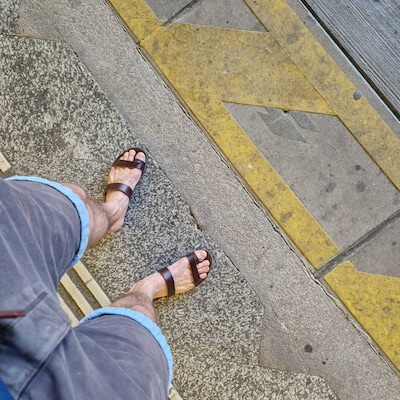 Greek Men Leather Sandals, Summer Men Shoes, Men Flats - Etsy