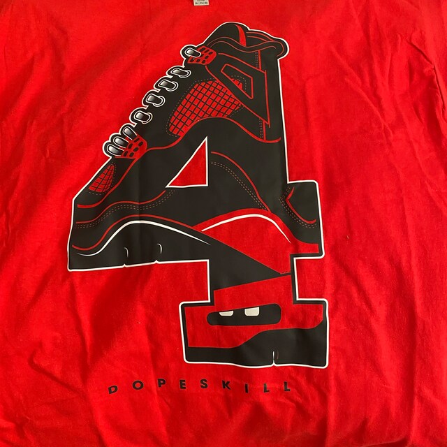 No.4 Unisex Shirt Match Jordan 4 Red Thunder - Red Tshirt - Etsy