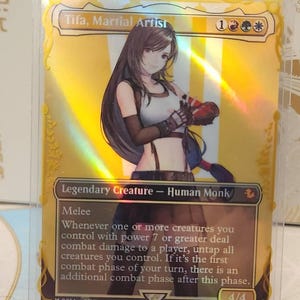 FF X MTG Holo Foil Proxy Card - Tifa, Martial Artist - Diagonal