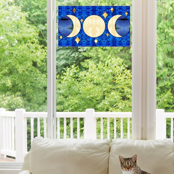 Moon Phase Stained Glass Pattern Digital Download - Etsy