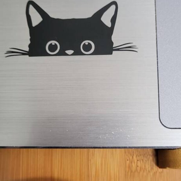 Cute Cat Trackpad Stickers Black or White Cat MacBook Apple Cute Cat ...