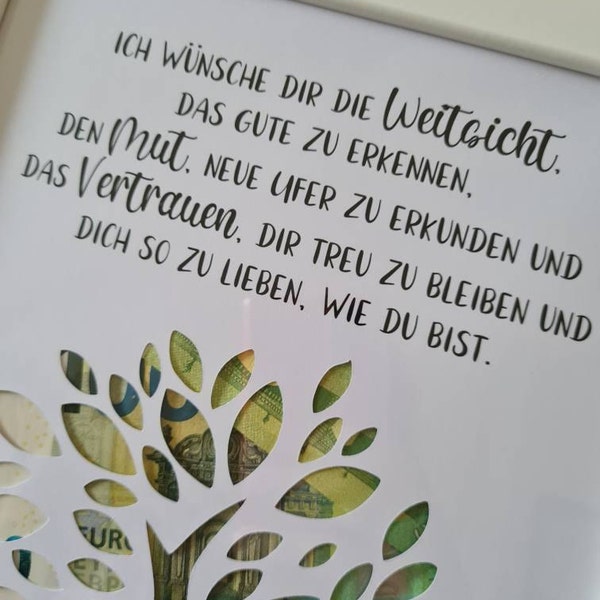 Lebensbaum Geldgeschenk – Personalisiert Für Geburtstage (1.-120.), Jubiläum, Gravur Möglich