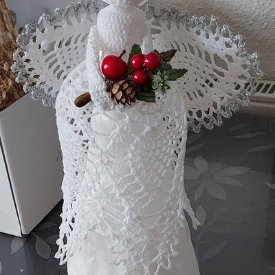 Angel Wings Crochet Flower Round Neck Sweater