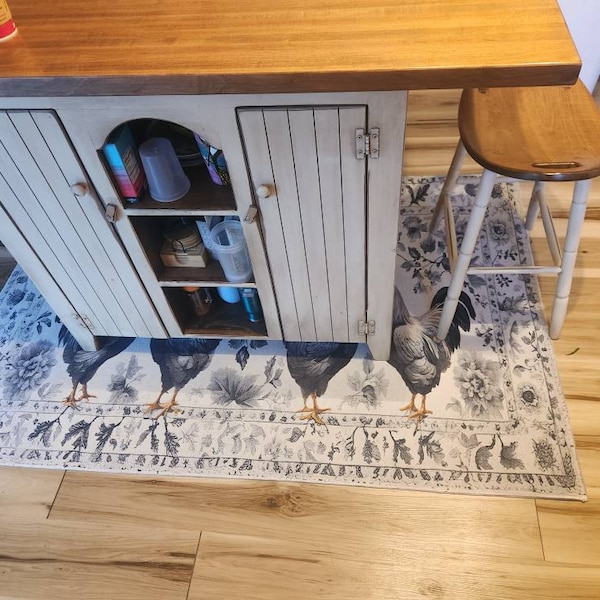 Farmhouse Feline Kitchen Area Rug NCU0PTT3045