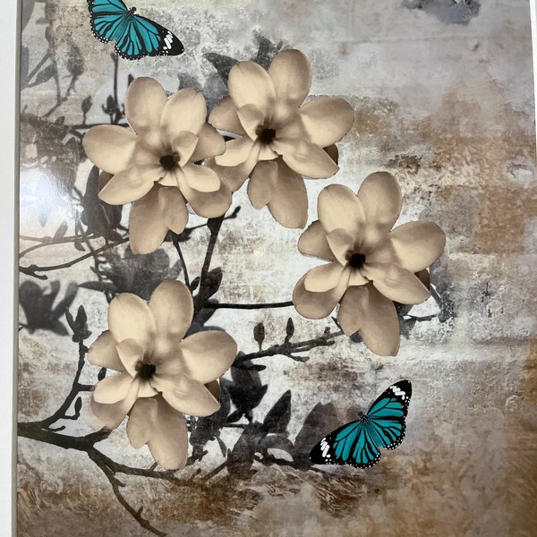 Rustic Home Decor, Brown Blue Daisy Flower Matted Bedroom