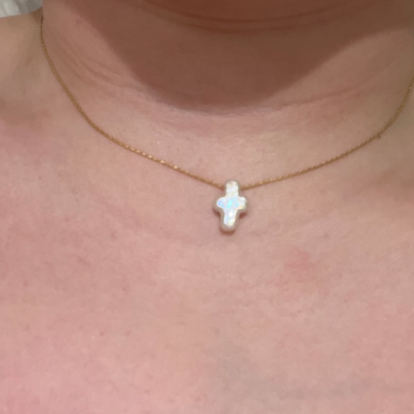 Genuine Freshwater Pearl Cross Necklace