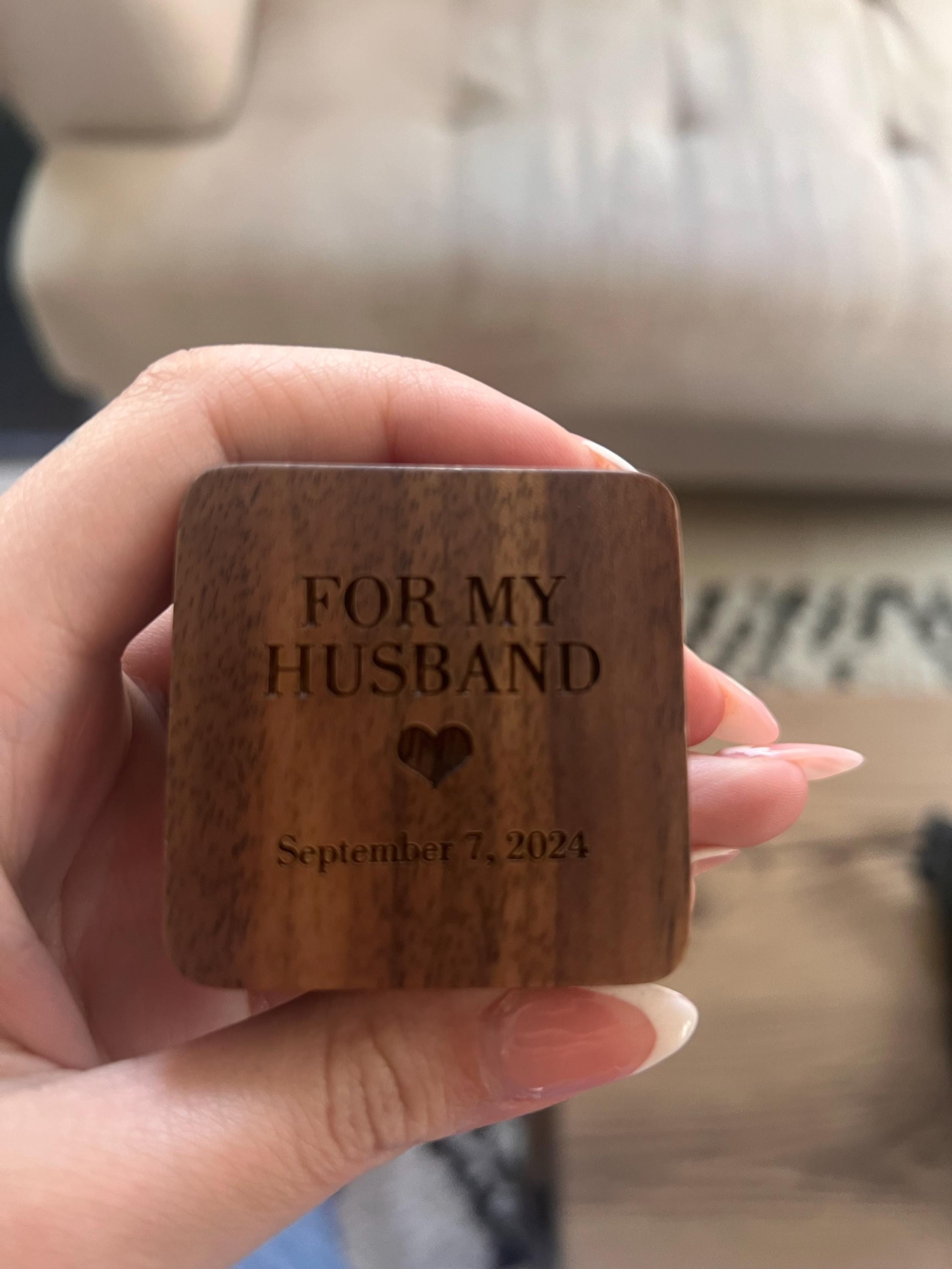 Custom Metal Cufflinks - Engraved Box Optional, Wedding Day Cuff links for Groom Dad Father of the Bride gift, Anniversary Gift for Husband
