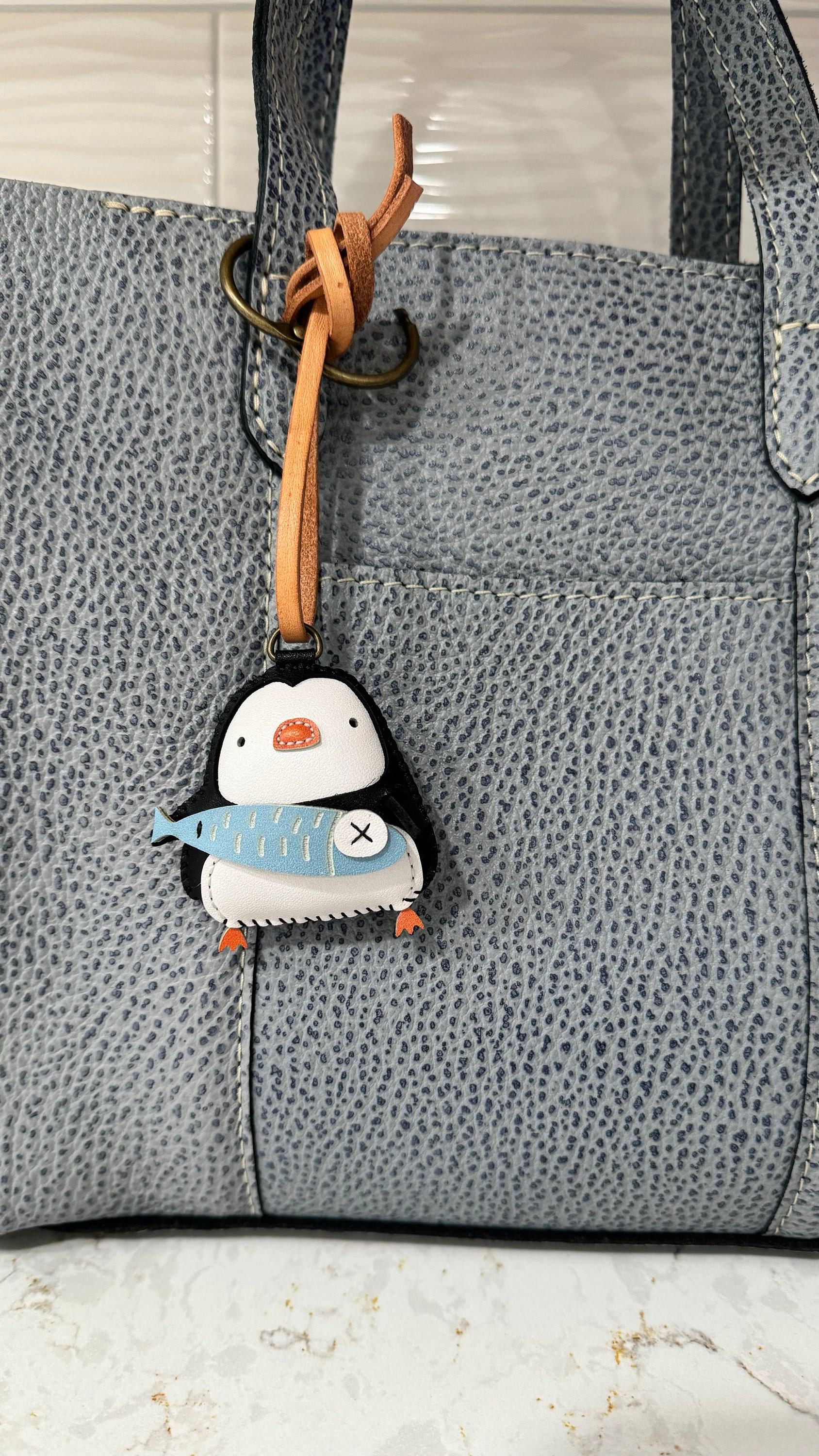 Penguin Bag Charm, Unique Bag Charm, Cute Key Chain, Handmade Bag Charm, Keychain Gift, Animal Keychain, Gift for Friends