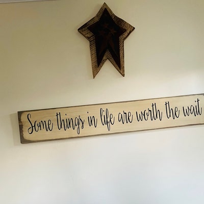 S209 Handmade , Wooden, Long Sign. live the Simple Life. 33 X 5 1/2 X 3 ...
