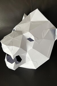 Lion Mask, Cat Mask, Papercraft Mask, DIY Animal Head, Instant Pdf download, Paper Mask, 3D Mask, Low Poly, Template, Halloween, Printable