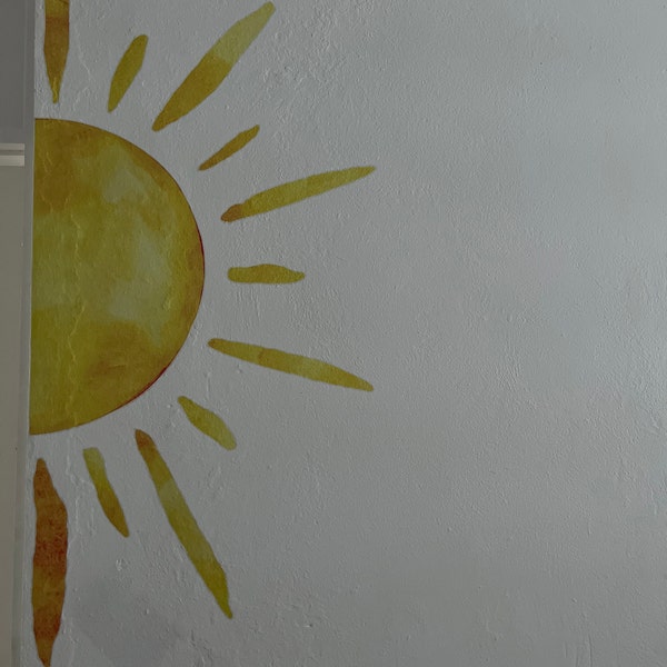 Watercolor Sun Wall Decal: Boho Nursery Decor - Etsy