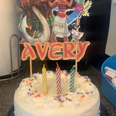 Printable Cake Topper Moana Birthday Party, Printable Cake Topper ...