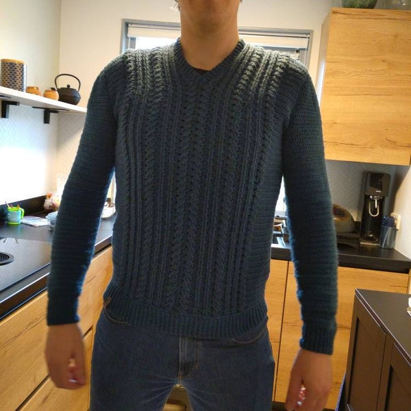 Dapper Sweeter CROCHET PATTERN & VIDEO/ Dapper Dad Pullover, Pdf Digital Download ...