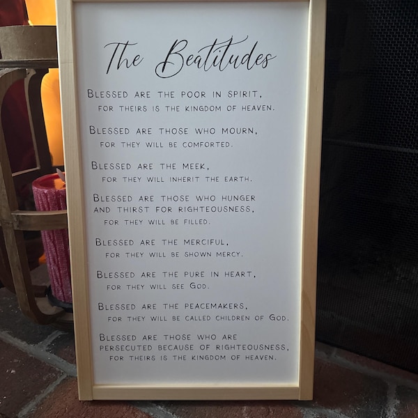 The Beatitudes, Scripture Sign, Bible Verse Wall Art, Wood Signs ...
