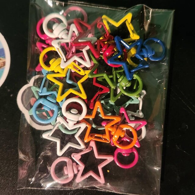 20pcs Mixed Color Star Shaped Lobster Claw Clasps,star Clasp Key