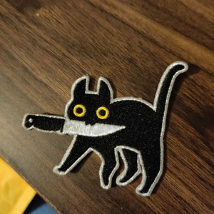 Knifecat Embroidered Patch - Etsy