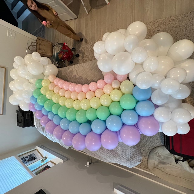 DIY Pastel Rainbow Balloon Garland  DIY Rainbow Balloon Arch, Two Sweet  Party – Soiree Love