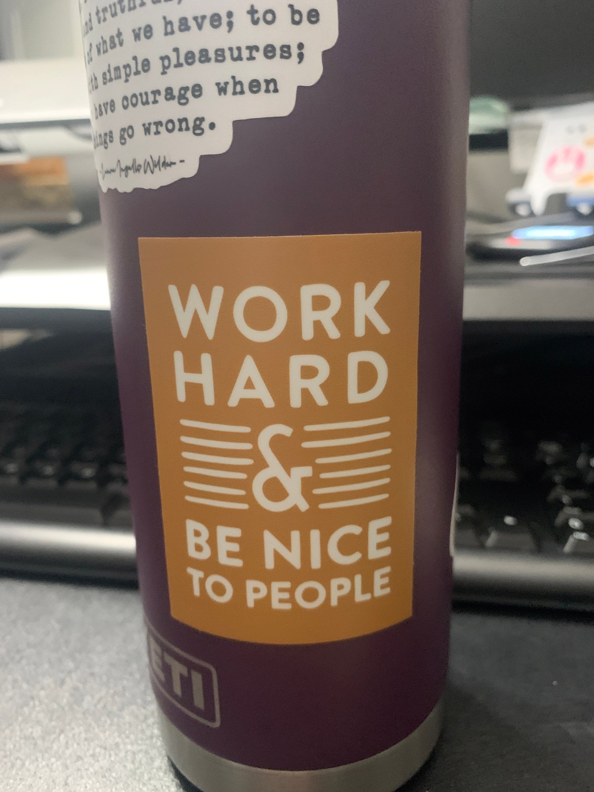 Work Hard & Be Nice To People Sticker | High Quality Bumper Sticker | Laptop Decal | Water Bottle Sticker | 3&quot;