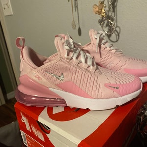 Swarovski Bling Pink Nike Air Max 270 Shoes In Silver Etsy