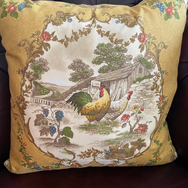 Gorgeous Pierre Deux Pillow Gold Yellow Declaration & Chloe French Country Toile