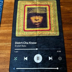 Customizable Digital Music Streaming Service App With Message Notification Rug • Favorite Music Album Playing Screen Capture Printed Mat
