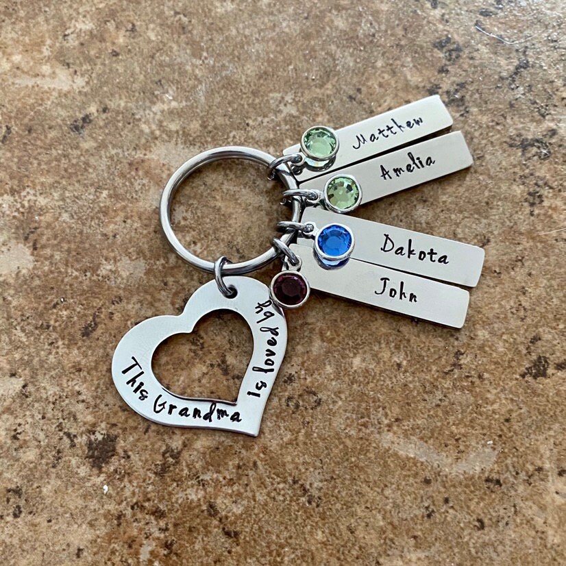 Custom Grandma Key chain / Grandmother jewelry / Grandma Keychain / personalized Grandma