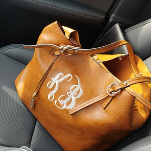 Monogrammed 2 in 1 Vegan Leather Tote Personalized Leather Handbag Crossbody Bag Personalized Large Purse Monogram Shoulder Bag Madison Etsy