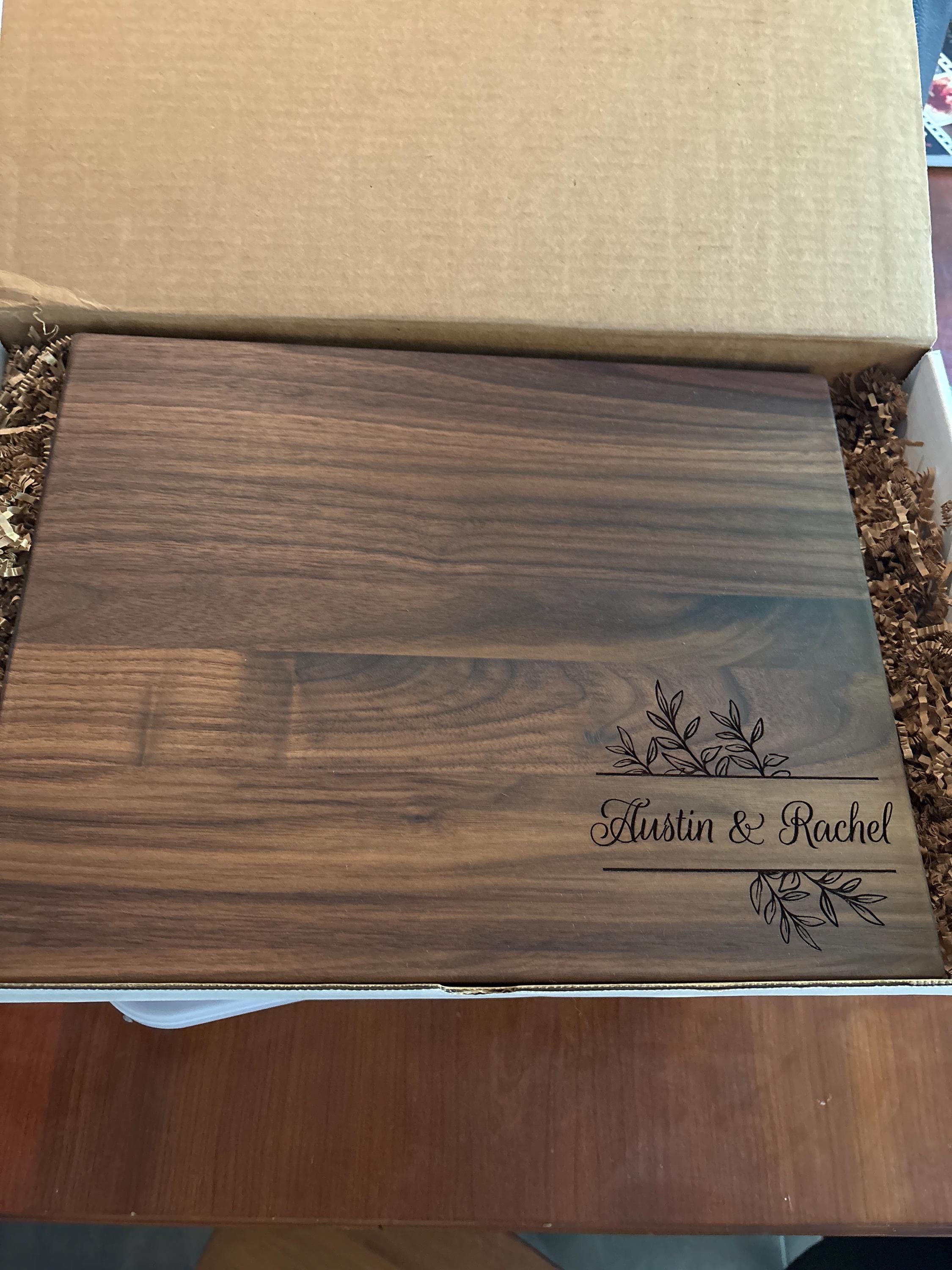 Wood Cutting Board, Personalized Cutting Board, Floral Engagement Gift For Couple, Personalized Charcuterie Board, Engraved Wedding