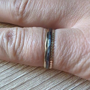 Unique Stacking Rings Textured Thin Stackable Ring Set Vivid Contrast ...