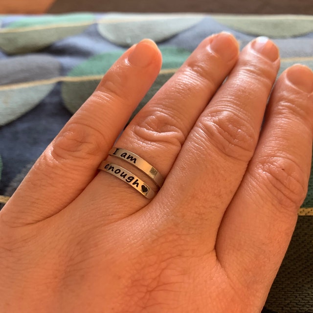 Gold i am enough on sale ring