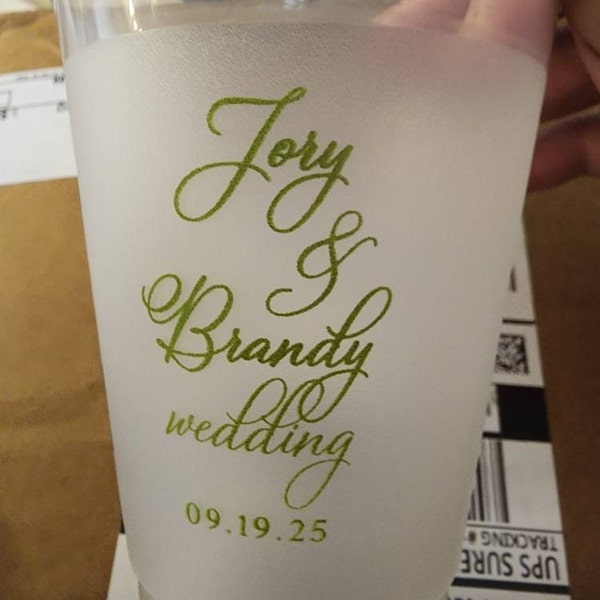 Custom Wedding Cups Reception Bar Frosted Cups Personalized Custom Wedding Cups Reception Bar Frosted Cups Personalized