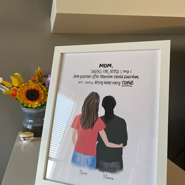 Personalized Framed Wall Art Mother and Daughter, Mother's Day Gift ...