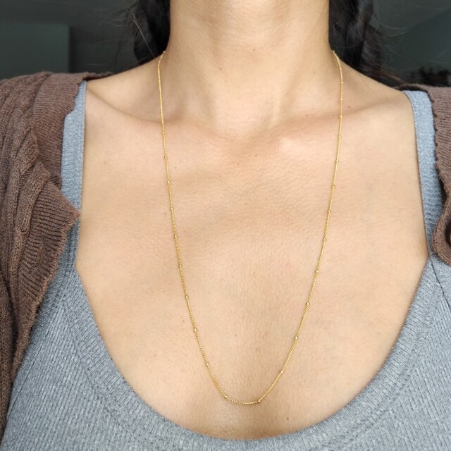 14K Gold Filled Satellite Chain Necklace 16 18 20 24 30