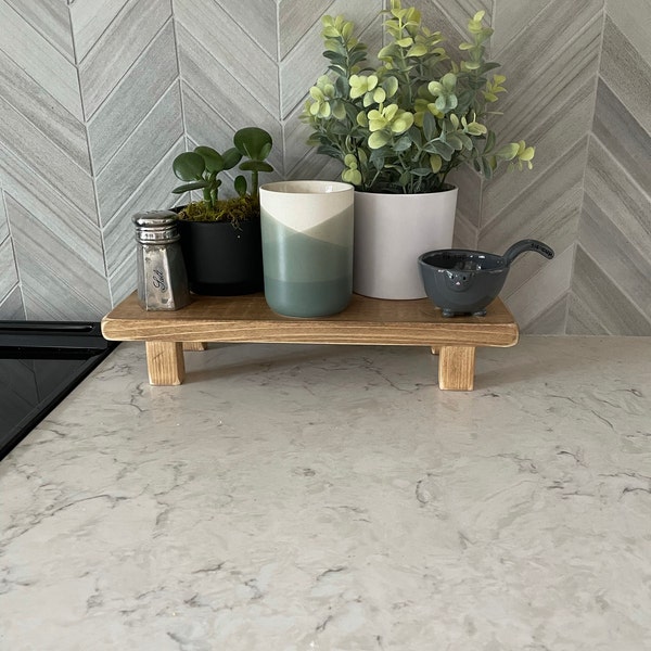 Rustic Wood Riser | Farmhouse Riser | Plant Stand | Tabletop Riser ...