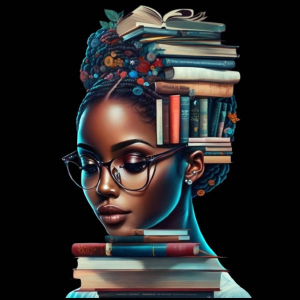 Transparent Book Black Girl Magic Melanin Black Woman PNG Afro Fashion ...