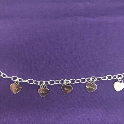 Custom Gold Heart Charms Bracelet Personalized Dainty Love - Etsy