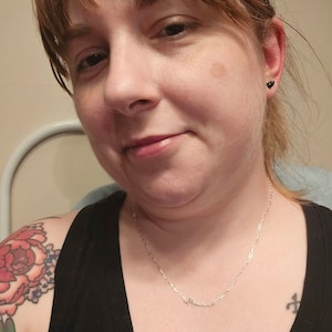 Customer photo, Cursive Name Necklace