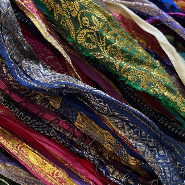 Persian Ribbon Gorgeous Brocade Persian Bazaar Recycled Sari Silk Ribbon 5 - 10 Yards ...