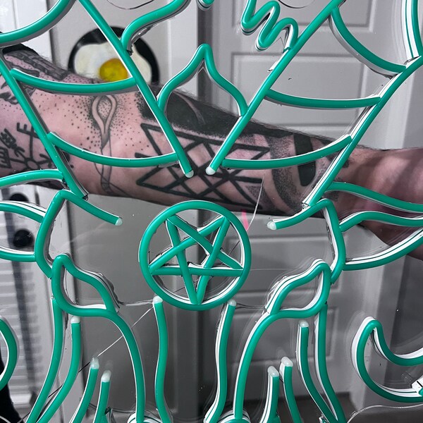 Festive Flamingo LED Neon Sign on Base 43cm