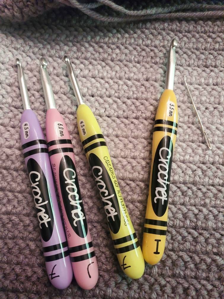 Colors of Kindness Crochet Hook, Crayon Crochet Hook, Crochet Hook, Ergonomic Crochet Hook, Custom Crochet Hook, Hooked by Holtby