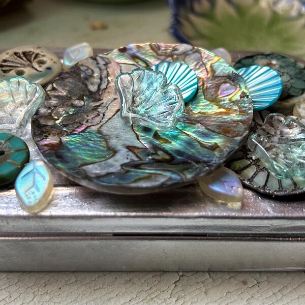 Scarce Green Snail Vintage Buttons, Nice Quality Natural Mother of ...