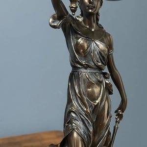 盲目の正義の女神像、ギリシャの彫像、ブロンズ像、オフィスギフト