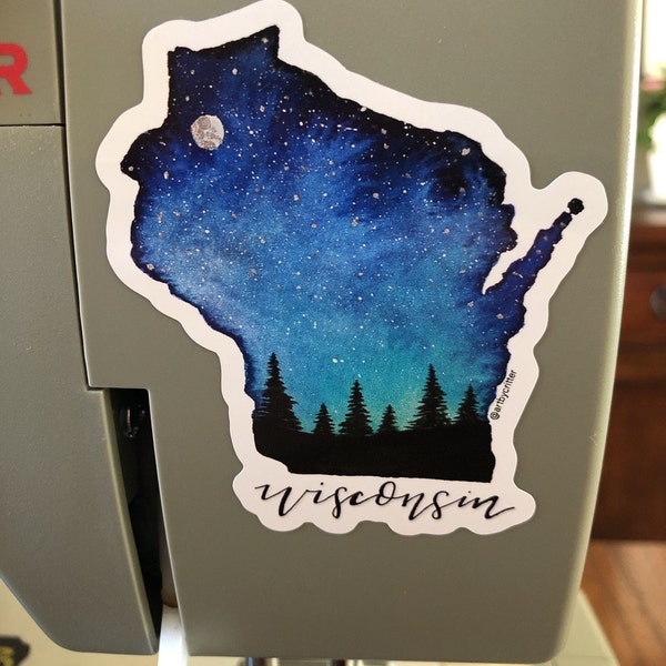 Wisconsin State Outline Decal Sticker in Blue - Etsy