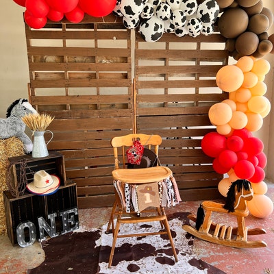 My First Rodeo Balloon Arch Western Theme, First Birthday, Red Bandana ...