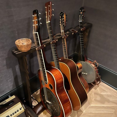 Leather & Wood Upright Custom Guitar Rack Guitar Stand - Etsy